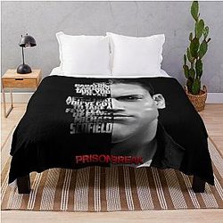 Black and White Throw Blanket Michael Scofield Prison Break Quote