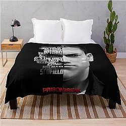 Black and White Throw Blanket Michael Scofield Quote