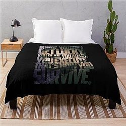 Michael Scofield Bold Motivational Typography Camouflage Design Throw Blanket