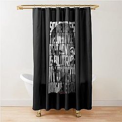 Michael Scofield Black Motivational Typography Camouflage Design Shower Curtain