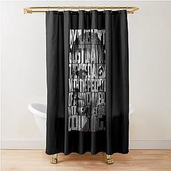 Michael Scofield Black Motivational Typography with Camouflage Design Shower Curtain