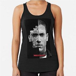 Black and White Michael Scofield Prison Break Quote Racerback Tank Top