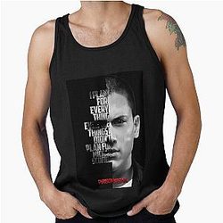 Black and white Michael Scofield pattern Prison Break quote Tank Top