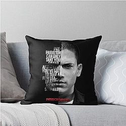 Black and White Michael Scofield Prison Break Quote Throw Pillow