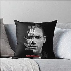 Black and White Michael Scofield Prison Break Quote Throw Pillow