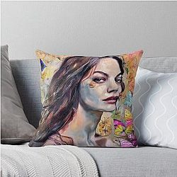 Michelle and Butterfly Throw Pillow