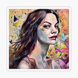 Michelle and Butterfly Sticker