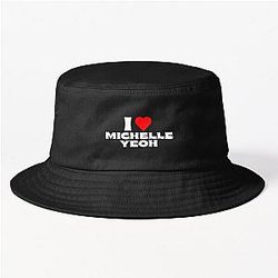 I Love Michelle Yeoh in White Bucket Hat