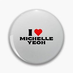 I Love Michelle Yeoh Black Fonts Pin