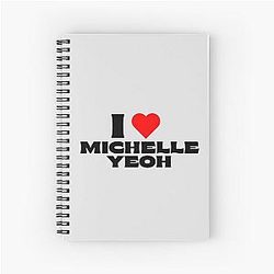 I Love Michelle Yeoh Black Spiral Notebook