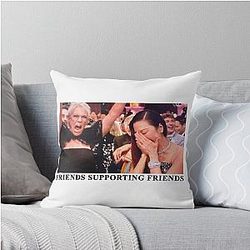 Friends Supporting Friends (Michelle Yeoh and Jamie Lee Curtis) Throw Pillow