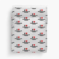 I Love Michelle Yeoh Black Font Duvet Cover