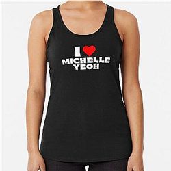 I Love Michelle Yeoh White Racerback Tank Top