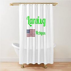Lansing Michigan Stylish Prints Shower Curtain