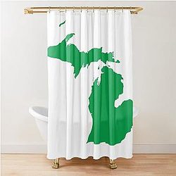 Green Michigan Design Shower Curtain