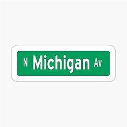 Michigan Avenue North Street Sign Sticker