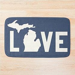 Michigan - All White Bath Mat