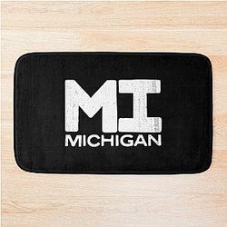 Michigan State Vintage Typography Bath Mat