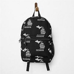 Patriotic American Flag Great Lakes State Michigan Backpack