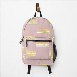 Michigan Retro Stripes Yellow State Pride Design Backpack