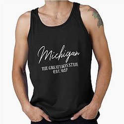 Michigan College Student Game Day Shirt, Michigan University Travel Souvenir Sweatshirt, Michigan State Sports Fan Mug,  American Football Match Day Tote Bag, College Fan Gift Tank Top