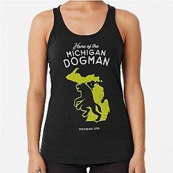 Home of the Michigan Dogman Michigan USA Racerback Tank Top