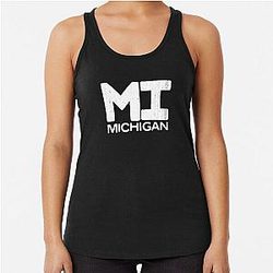 Michigan State Vintage Typography Racerback Tank Top