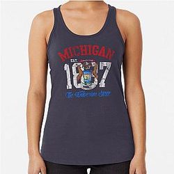 Michigan Flag Wolverine State Racerback Tank Top