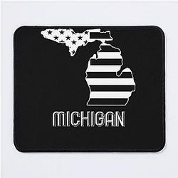 Patriotic American Flag Great State of Michigan Graphic Mouse Pad