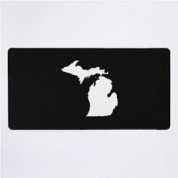 Michigan Map Silhouette Minimal Desk Mat