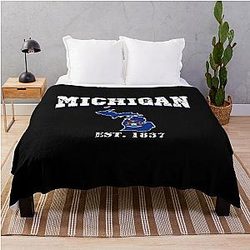 Michigan Established 1837 Throw Blanket