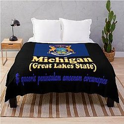 Michigan Color Print Throw Blanket