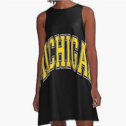 Michigan Vintage Style Maize A-Line Dress