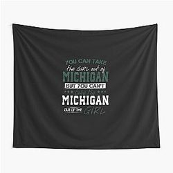 You Can Take The Girl Out Of Michigan State Tapestry