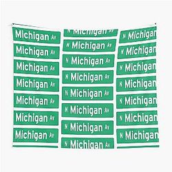Michigan Avenue North Street Sign Tapestry