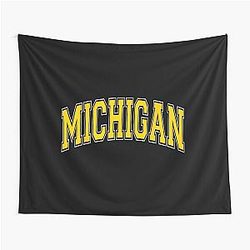 Michigan Vintage Style Maize Font Tapestry