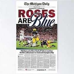 The Michigan Daily Front Cover Poster Rose Bowl