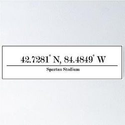 Michigan State University - Spartan Stadium Coordinates Poster