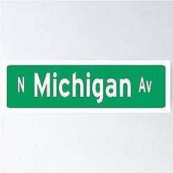 Michigan Avenue North Street Sign Poster
