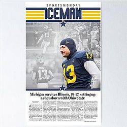 1121 The Michigan Daily Sports Monday Cover Michigan vs Illinois Poster