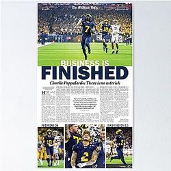 The Michigan Daily Back Cover 11024 Michigan vs Washington National Championship Game Poster