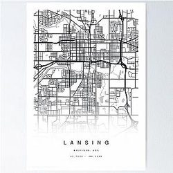 Lansing, Michigan USA Map