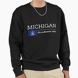 MICHIGAN State Flag Pullover Sweatshirt