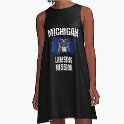 Michigan Lansing Mission Gift LDS Missionaries A-Line Dress