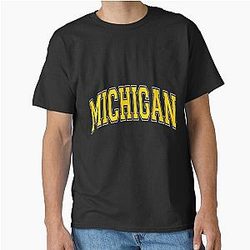 Michigan Vintage Style Maize Font Classic T-Shirt