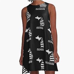 American Flag Graphic A-Line Dress