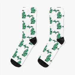 Green Michigan Art Socks