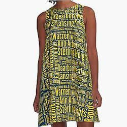 Michigan Wolverines Colors A-Line Dress
