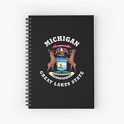 Michigan Great Lakes State Flag Spiral Notebook