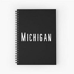Michigan Black Spiral Notebook